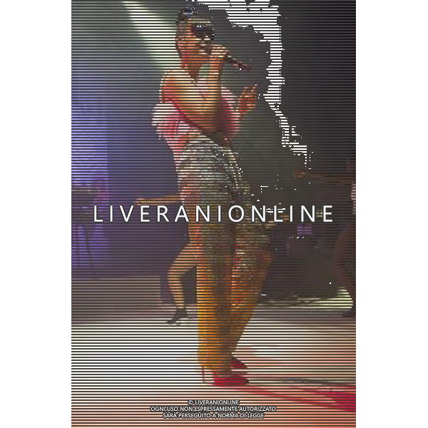 Lily Allen (Lily Rose Cooper) performs an intimate show at Shepherd\'s Bush Empire, London, England, UK on 28th April 2014 ahead of the launch of her new album \'Sheezus\'. ©photoshot/AGENZIA ALDO LIVERANI SAS - ITALY ONLY - EDITORIAL USE ONLY