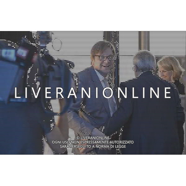 Guy Verhofstadt, top candidate of Liberals (ALDE) ahead of Euranet\'s \'Big Crunch\' Presidential debate at the EU parliament in Brussels, Belgium on 29.04.2014 The four top candidates for the presidency of the European Commission - Jean-Claude Juncker, Ska Keller, Martin Schulz and Guy Verhofstadt - attend EU-wide debate organized by EuranetPlus and focused on the major election topics. by Wiktor Dabkowski AG ALDOLIVERANI SAS ONLY ITALY