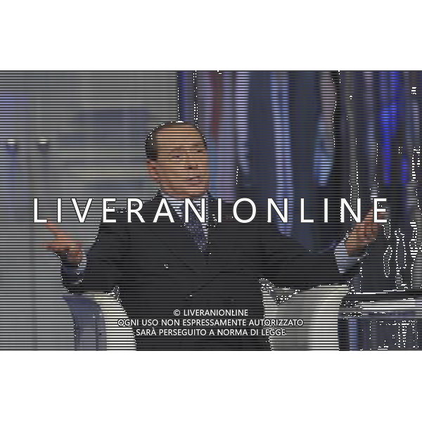 Silvio Berlusconi ospite della trasmissione televisiva Porta a Porta - Roma 24 aprile 2014 ©Corradetti/AGENZIA ALDO LIVERANI SAS