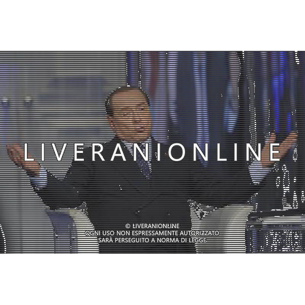Silvio Berlusconi ospite della trasmissione televisiva Porta a Porta - Roma 24 aprile 2014 ©Corradetti/AGENZIA ALDO LIVERANI SAS