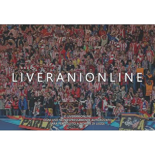 Atletico Madrid\'s Fans Photo by Kieran Galvin/CameraSport Football - UEFA Champions League Semi-Final Second Leg - Chelsea v Atletico Madrid - Wednesday 30th April 2014 - Stamford Bridge - London © CameraSport - 43 Linden Ave. Countesthorpe. Leicester. England. LE8 5PG - Tel: +44 (0) 116 277 4147 - admin@camerasport.com - www.camerasport.com AG ALDO LIVERANI SAS ONLY ITALY