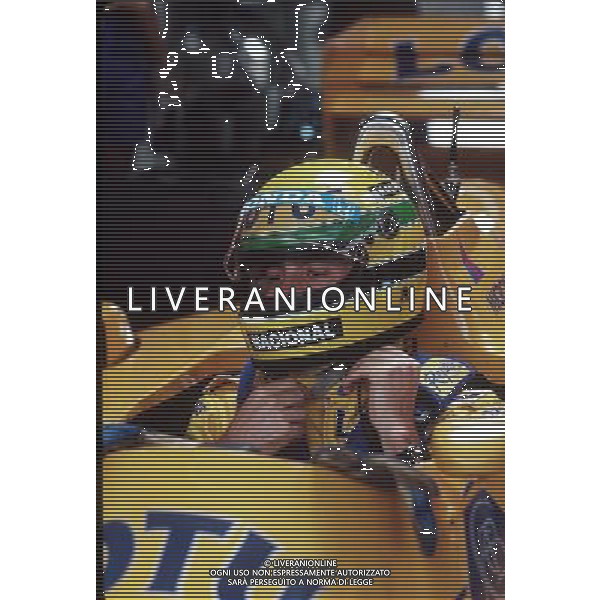 AYRTON SENNA BRAZIL JPS LOTUS RENAULT PHOTO FOTOSPORTS INTERNATIONAL ©PHOTOSHOT/AGENZIA ALDO LIVERANI SAS - ITALY ONLY - EDITORIAL USE ONLY