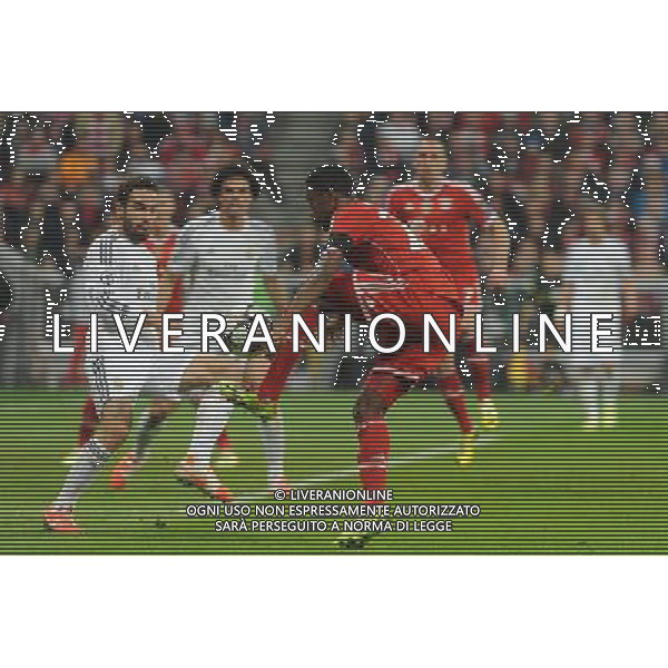 29.04.2014, Allianz Arena, Muenchen, GER, UEFA CL, FC Bayern Muenchen vs Real Madrid, Halbfinale, Ruckspiel, im Bild vl. Fabio Coentrao (Real Madrid) und David Alaba (FC Bayern Muenchen) // during the UEFA Champions League Round of 4, 2nd Leg Match between FC Bayern Munich vs Real Madrid at the Allianz Arena in Muenchen, Germany on 2014/04/30. EXPA Pictures © 2014, PhotoCredit: EXPA/ Eibner-Pressefoto/ Stuetzle *****ATTENTION - OUT of GER***** ©PHOTOSHOT/AGENZIA ALDO LIVERANI SAS - ITALY ONLY - EDITORIAL USE ONLY - BAYERN MONACO - REAL MADRID SEMIFINALE DI RITORNO CHAMPIONS LEAGUE