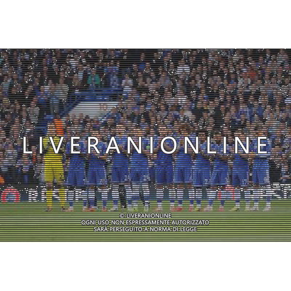  Chelsea starting line up before kick off of Athletico Madrid\'s 3-1 win against Chelsea in the Semi Final second leg held at Stamford Bridge, London on Wednesday April 30, 2014. AG ALDO LIVERANI SAS ONLY ITALY
