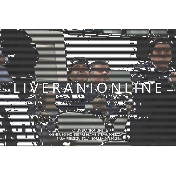 Juventus - Benfica Uefa Europa League Semifinali di Ritorno Federico Tardito/Agenzia Aldo Liverani Sas Nella foto Maradona in tribuna