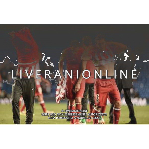  Atletico Madrid players celebrate winning 3-1 against Chelsea in the Semi Final second leg, held at Stamford Bridge, London on Wednesday April 30, 2014. AG ALDO LIVERANI SAS ONLY ITALY