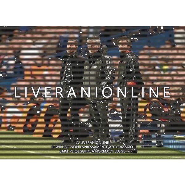  Jose Mourinho and Diego Simone on the touchline as Atletico Madrid win 3-1 against Chelsea in the Semi Final second leg, held at Stamford Bridge, London on Wednesday April 30, 2014. AG ALDO LIVERANI SAS ONLY ITALY