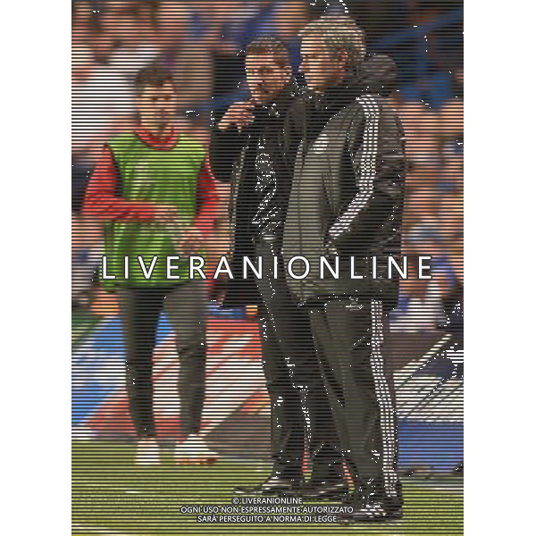  Jose Mourinho and Diego Simone on the touchline as Atletico Madrid win 3-1 against Chelsea in the Semi Final second leg, held at Stamford Bridge, London on Wednesday April 30, 2014. AG ALDO LIVERANI SAS ONLY ITALY