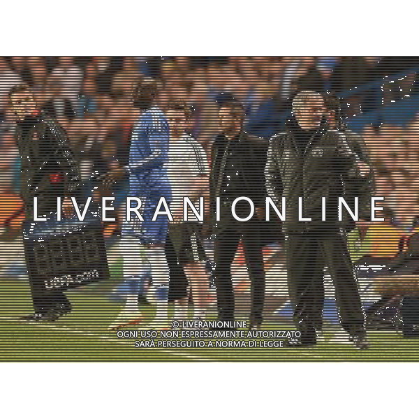  Jose Mourinho and Diego Simone on the touchline as Atletico Madrid win 3-1 against Chelsea in the Semi Final second leg, held at Stamford Bridge, London on Wednesday April 30, 2014. AG ALDO LIVERANI SAS ONLY ITALY