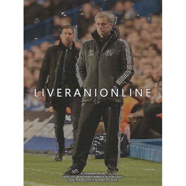  Jose Mourinho and Diego Simone on the touchline as Atletico Madrid win 3-1 against Chelsea in the Semi Final second leg, held at Stamford Bridge, London on Wednesday April 30, 2014. AG ALDO LIVERANI SAS ONLY ITALY