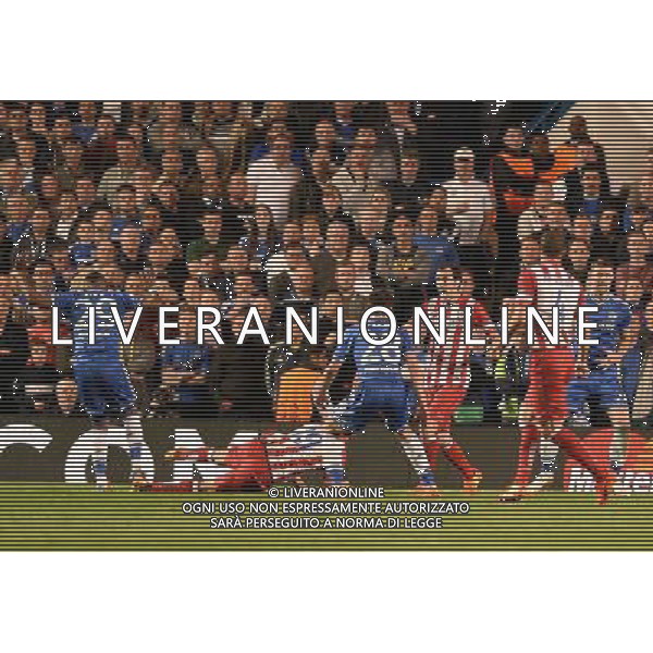  Diego Costa wins a penalty from Samuel Eto as Atletico Madrid win 3-1 against Chelsea in the Semi Final second leg, held at Stamford Bridge, London on Wednesday April 30, 2014. AG ALDO LIVERANI SAS ONLY ITALY