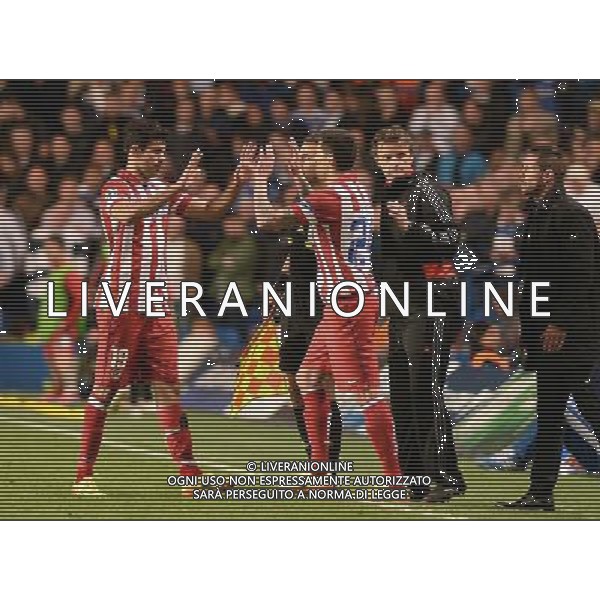  Atletico Madrid win 3-1 against Chelsea in the Semi Final second leg, held at Stamford Bridge, London on Wednesday April 30, 2014. AG ALDO LIVERANI SAS ONLY ITALY