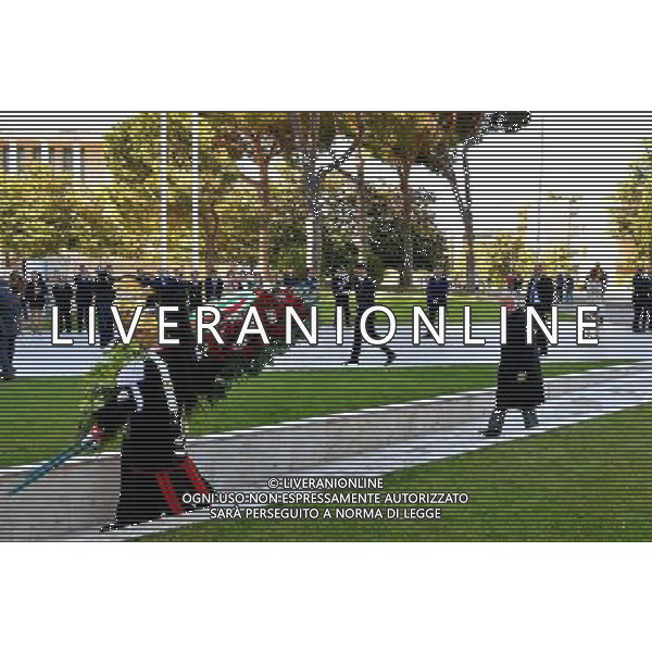 (140501) -- ROME, May 1, 2014 () -- Italian President Giorgio Napolitano (1st R) lays a wreath to the monument dedicated to wokers who perished on duty in Rome, Italy, on May 1, 2014. Italian President Giorgio Napolitano attended a wreath-laying ceremony in front of the monument dedicated to wokers who perished on duty in Rome\'s Giulio Pastore square Thursday morning, marking the International Labor Day. ( Xu Nizhi) AG ALDOL IVERANI SAS ONLY ITALY