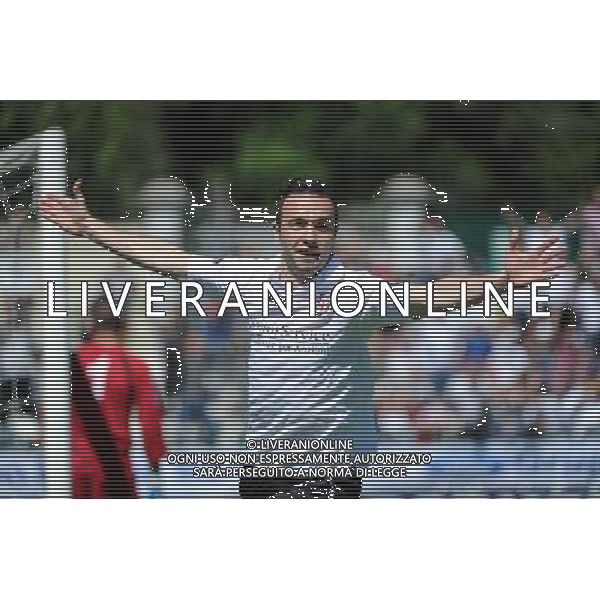 Vercelli 4-05-2014 Stadio Silvio Piola Campionato Lega PRO Prima Divisione girone A - 30å¡ giornata Pro Vercelli - Carrarese nella foto Marchi esulta dopo il suo gol del 2 a 0 Pro Vercelli foto Roberto Garavaglia - ag. Aldo Liverani sas