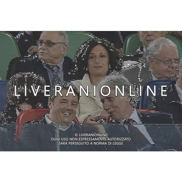Roma - 03/05/2014 - Stadio Olimpico - Finale TIM CUP 2013-2014 - Fiorentina vs Napoli - nella foto: Giovanni Malago\' e Matteo Renzi alle loro spalle Agnese Landini moglie di Matteo Renzi / Ph. Fabrizio Corradetti - Ag. Aldo Liverani sas
