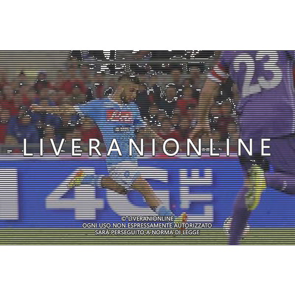 Roma - 03/05/2014 - Stadio Olimpico - Finale TIM CUP 2013-2014 - Fiorentina vs Napoli - nella foto: Il gol del 2 a 0 di Lorenzo Insigne / Ph. Fabrizio Corradetti - Ag. Aldo Liverani sas