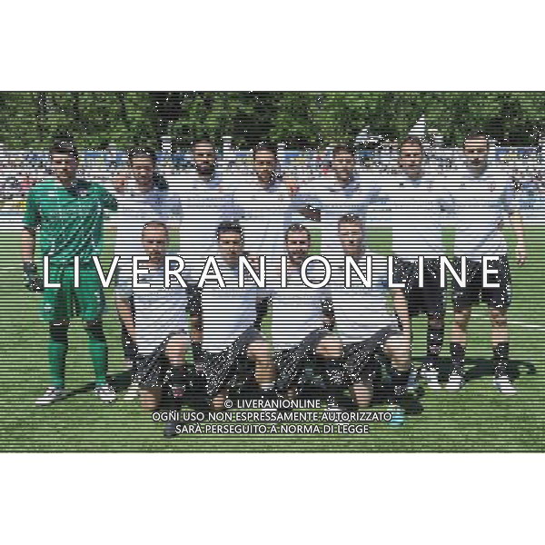 Vercelli 4-05-2014 Stadio Silvio Piola Campionato Lega PRO Prima Divisione girone A - 30Â° giornata Pro Vercelli - Carrarese nella foto la formazione della Pro Vercelli in alto da SX Danilo Russo - Pietro Iemmello - Francesco Cosenza - Shadi Ghosheh - Manuel Scavone - Massimiliano Scaglia - Ettore Marchi in basso da SX Andrea Marconi - Horacio Erpen - Gianni Fabiano - Andrea Rosso foto Roberto Garavaglia - ag. Aldo Liverani sas