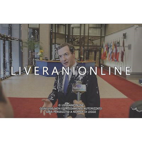 British Chancellor of the Exchequer George Osborne talks to the press after the Ecofin Finance Ministers meeting at the EU council headquarters in Brussels, Belgium on 06.05.2014 by Wiktor Dabkowski ©photoshot/AGENZIA ALDO LIVERANI SAS - ITALY ONLY - Riunione dei Ministri delle finanze dell\' Ecofin presso la sede del Consiglio dell\'Unione europea a Bruxelles, Belgio 06 maggio 2014 