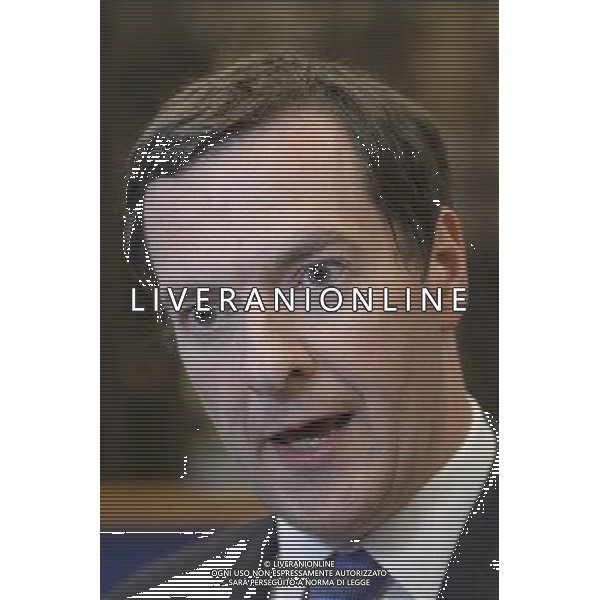 British Chancellor of the Exchequer George Osborne talks to the press after the Ecofin Finance Ministers meeting at the EU council headquarters in Brussels, Belgium on 06.05.2014 by Wiktor Dabkowski ©photoshot/AGENZIA ALDO LIVERANI SAS - ITALY ONLY - Riunione dei Ministri delle finanze dell\' Ecofin presso la sede del Consiglio dell\'Unione europea a Bruxelles, Belgio 06 maggio 2014 