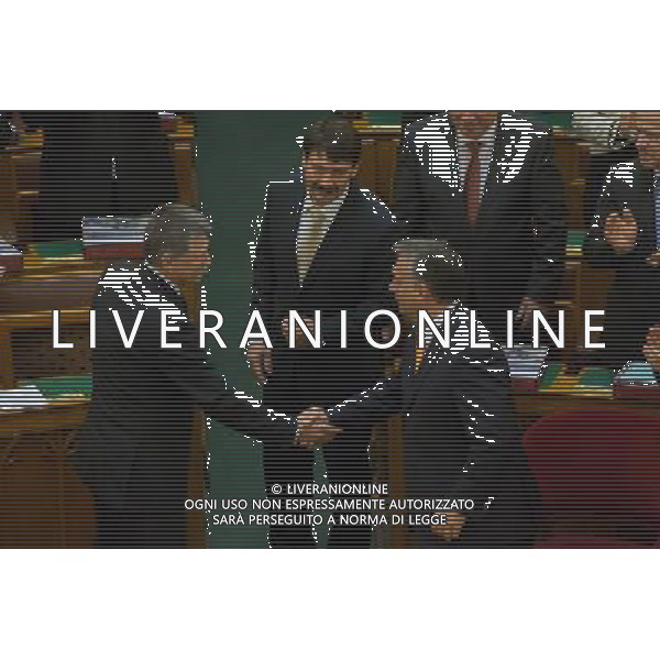 (140506) -- BUDAPEST, May 6, 2014 () -- Hungarian President Janos Ader (C) and Prime Minister Viktor Orban (R) congratulate Laszlo Kover (L), the reelected speaker of new Hungarian Parliament during the foundation session of the new Parliament, in Budapest, Hungary, on May 6, 2014. (/Attila Volgyi) ©PHOTOSHOT/AGENZIA ALDO LIVERANI SAS - ITALY ONLY - EDITORIAL USE ONLY - la sessione di fondazione del nuovo Parlamento ungherese, a Budapest, Ungheria 6 maggio 2014