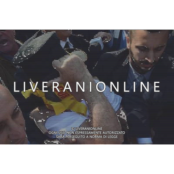 L\'arrivo dell\'ex premier Silvio Berlusconi, per l\'inizio dei servizi sociali nella clinica per anziani a Cesano Boscone -Milano 09 maggio 2014 ©gazzaniga/AGENZIA ALDO LIVERANI SAS