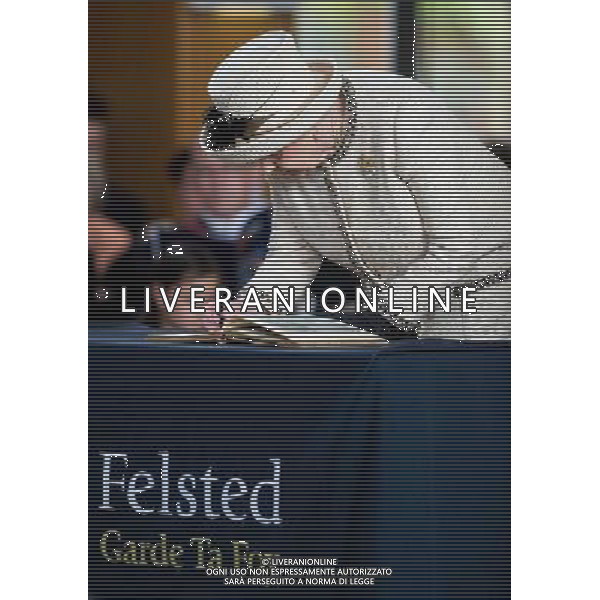 FELSTED, ENGLAND - MAY 06: Queen Elizabeth II unveils a plaque during an official visit to Felsted School on May 6, 2014 in Felsted, England. Her Majesty unveiled two plaques to commemorate the School\'s 450th anniversary and completion of a new boarding house. AG ALDO LIVERANI SAS ONLY ITALY
