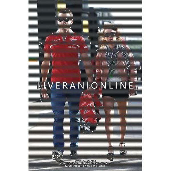 Jules Bianchi (FRA) Marussia F1 Team with his girlfriend Camille Marchetti (FRA). 10.05.2014. Formula 1 World Championship, Rd 5, Spanish Grand Prix, Barcelona, Spain, Qualifying Day. - www.xpbimages.com, EMail: requests@xpbimages.com - copy of publication required for printed pictures. Every used picture is fee-liable. © Copyright: Batchelor / XPB Images /Agenzia Aldo Liverani sas - ITALY ONLY - EDITORIAL USE ONLY - Gp F1 Spagna - Barcellona - Prove ufficiali