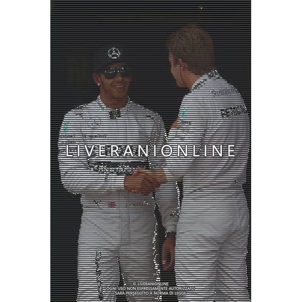 Pole for Lewis Hamilton (GBR) Mercedes AMG F1 and 2nd for Nico Rosberg (GER) Mercedes AMG F1 W05. 10.05.2014. Formula 1 World Championship, Rd 5, Spanish Grand Prix, Barcelona, Spain, Qualifying Day. - www.xpbimages.com, EMail: requests@xpbimages.com - copy of publication required for printed pictures. Every used picture is fee-liable. © Copyright: Batchelor / XPB Images /Agenzia Aldo Liverani sas - ITALY ONLY - EDITORIAL USE ONLY - Gp F1 Spagna - Barcellona - Prove ufficiali