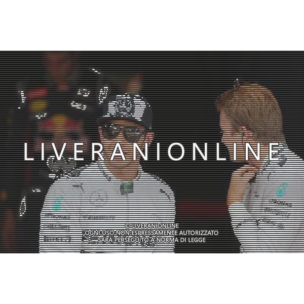 Lewis Hamilton (GBR), Mercedes AMG F1 Team and Nico Rosberg (GER), Mercedes AMG F1 Team 10.05.2014. Formula 1 World Championship, Rd 5, Spanish Grand Prix, Barcelona, Spain, Qualifying Day. - www.xpbimages.com, EMail: requests@xpbimages.com - copy of publication required for printed pictures. Every used picture is fee-liable. © Copyright: Charniaux / XPB Images /Agenzia Aldo Liverani sas - ITALY ONLY - EDITORIAL USE ONLY - Gp F1 Spagna - Barcellona - Prove ufficiali