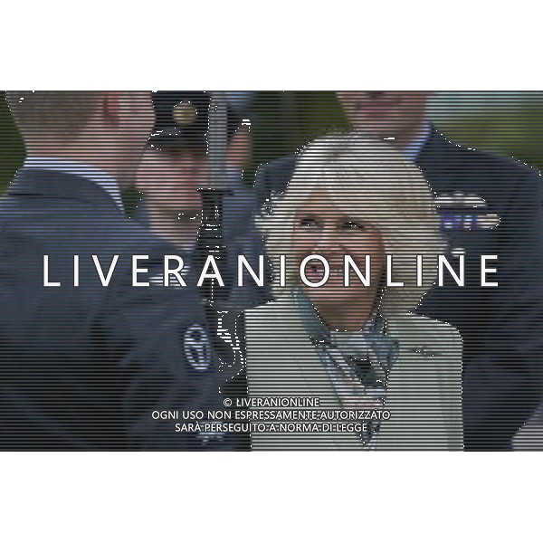  The Duchess of Cornwall inspects RAF personnel during her visit to open the new state of the art Medical Centre at RAF Leeming, Leeming, North Yorkshire, on Thursday. PICTURE TAKEN ON THURSDAY 8 MAY 2014 ©photoshot/AGENZIA ALDO LIVERANI SAS - ITALY ONLY - REALI INGLESI: Camilla Duchessa di Cornovaglia durante la sua visita per aprire il nuovo stato dell\'arte Medical Centre a RAF Leeming, North Yorkshire, 8 Maggio 2014
