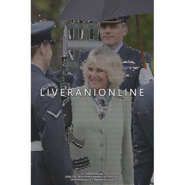  The Duchess of Cornwall inspects RAF personnel during her visit to open the new state of the art Medical Centre at RAF Leeming, Leeming, North Yorkshire, on Thursday. PICTURE TAKEN ON THURSDAY 8 MAY 2014 ©photoshot/AGENZIA ALDO LIVERANI SAS - ITALY ONLY - REALI INGLESI: Camilla Duchessa di Cornovaglia durante la sua visita per aprire il nuovo stato dell\'arte Medical Centre a RAF Leeming, North Yorkshire, 8 Maggio 2014