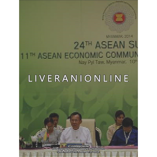 (140510) -- NAY PYI TAW, May 10, 2014 () -- Dr. Kan Zaw (C), Myanmar Minister of National Planning and Economic Development, speaks during the 11th ASEAN Economic Community Council Meeting in Nay Pyi Taw, Myanmar, May 10, 2014. (/Li Peng) (dzl) ©photoshot/AGENZIA ALDO LIVERANI SAS - ITALY ONLY - EDITORIAL USE ONLY