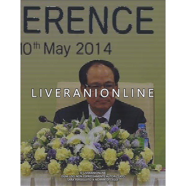 (140510) -- NAY PYI TAW, May 10, 2014 () -- ASEAN Secretary-General Le Luong Minh attends the press conference after the ASEAN Foreign Ministers\' Meeting in Nay Pyi Taw, Myanmar, May 10, 2014. (/Wong Pun Keung) (cy) ©photoshot/AGENZIA ALDO LIVERANI SAS - ITALY ONLY - EDITORIAL USE ONLY