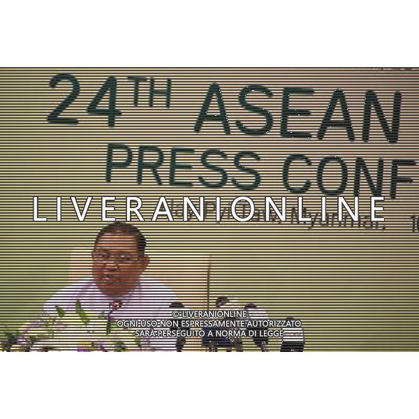 (140510) -- NAY PYI TAW, May 10, 2014 () -- Myanmar Foreign Minister U Wunna Maung Lwin attends the press conference after the ASEAN Foreign Ministers\' Meeting in Nay Pyi Taw, Myanmar, May 10, 2014. (/U Aung) (lmz) ©photoshot/AGENZIA ALDO LIVERANI SAS - ITALY ONLY - EDITORIAL USE ONLY
