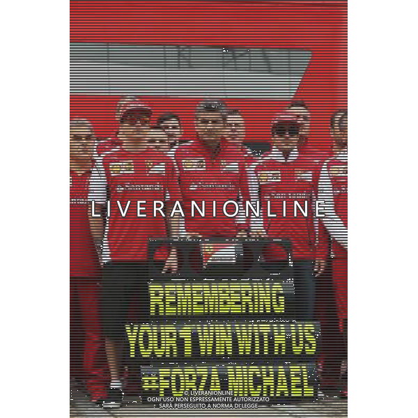 (L to R): Kimi Raikkonen (FIN) Ferrari, Marco Mattiacci (ITA) Ferrari Team Principal, Fernando Alonso (ESP) Ferrari and the Ferrari team remember the 1996 Spanish GP at Barcelona, where Michael Schumacher (GER) won his first GP with Ferrari. 11.05.2014. Formula 1 World Championship, Rd 5, Spanish Grand Prix, Barcelona, Spain, Race Day. - www.xpbimages.com, EMail: requests@xpbimages.com - copy of publication required for printed pictures. Every used picture is fee-liable. © Copyright: Moy / XPB Images AG ALDO LIVERANI SAS ONLY ITALY