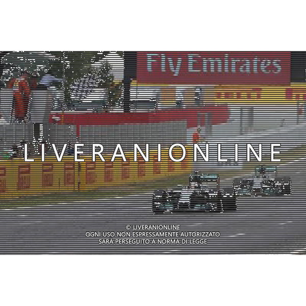 aLewis Hamilton (GBR), Mercedes AMG F1 Team and Nico Rosberg (GER), Mercedes AMG F1 Team 11.05.2014. Formula 1 World Championship, Rd 5, Spanish Grand Prix, Barcelona, Spain, Race Day. - www.xpbimages.com, EMail: requests@xpbimages.com - copy of publication required for printed pictures. Every used picture is fee-liable. © Copyright: Charniaux / XPB Images AG ALDO LIVERANI SAS ONLY ITALY