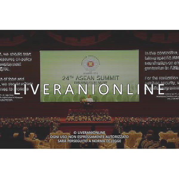 (140511) -- NAY PYI TAW, May 11, 2014 () -- Myanmar\'s President U Thein Sein speaks during the opening ceremony of 24th ASEAN Summit at Myanmar International Convention Center (MICC) in Nay Pyi Taw, Myanmar, May 11, 2014. The 24th Association of Southeast Asian Nations (ASEAN) leaders\' meeting opened here Sunday morning, an event that Myanmar President U Thein Sein described as a symbol of \'unity and dedication for building a better future for the region and the peoples.\' (/U Aung) ©PHOTOSHOT/AGENZIA ALDO LIVERANI SAS - ITALY ONLY - EDITORIAL USE ONLY
