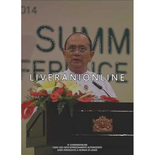 (140511) -- NAY PYI TAW, May 11, 2014 () -- Myanmar President U Thein Sein speaks at the press conference after the closing of the 24th ASEAN Summit at the Myanmar International Convention Center in Nay Pyi Taw, Myanmar, May 11, 2014. (/Li Peng) (dzl) ©PHOTOSHOT/AGENZIA ALDO LIVERANI SAS - ITALY ONLY - EDITORIAL USE ONLY