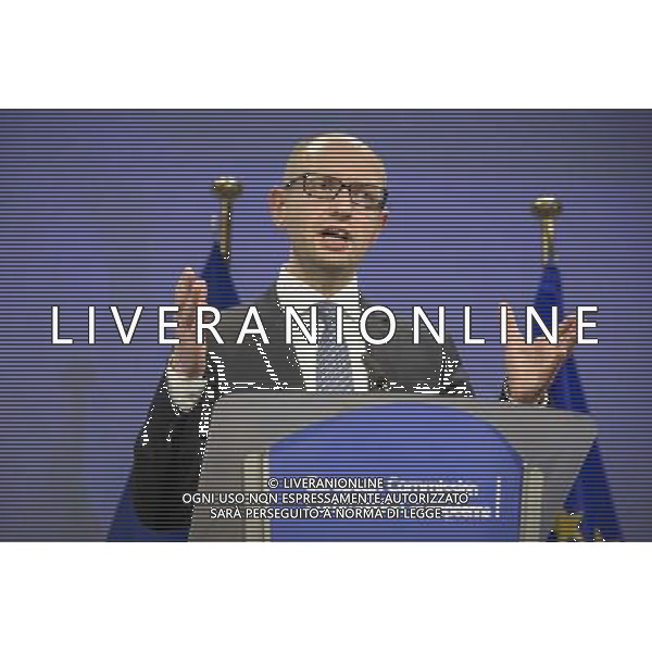 Ukrainian Prime Minister Arseniy Yatsenyuk holds press conference at the end of EU commission / Urkraine meeting at the EU council headquarters in Brussels, Belgium on 13.05.2014 Yatsenyuk and his government hold talks with the European Commission to examine further support (€355 million included in \'state building contract\') from the 28-nation bloc. by Wiktor Dabkowski AG ALDO LIVERANI SAS ONLY ITALY