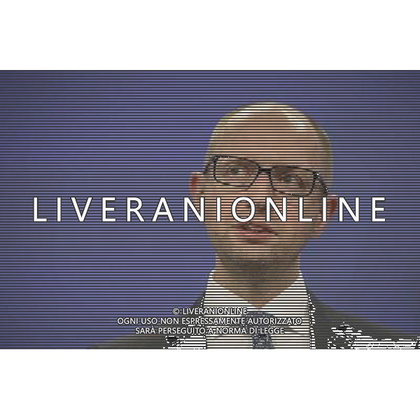 Ukrainian Prime Minister Arseniy Yatsenyuk holds press conference at the end of EU commission / Urkraine meeting at the EU council headquarters in Brussels, Belgium on 13.05.2014 Yatsenyuk and his government hold talks with the European Commission to examine further support (€355 million included in \'state building contract\') from the 28-nation bloc. by Wiktor Dabkowski AG ALDO LIVERANI SAS ONLY ITALY