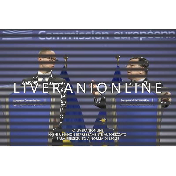 Ukrainian Prime Minister Arseniy Yatsenyuk (L) and Jose Manuel Barroso, the president of the European Commission hold press conference at the end of EU commission / Urkraine meeting at the EU council headquarters in Brussels, Belgium on 13.05.2014 Yatsenyuk and his government hold talks with the European Commission to examine further support (€355 million included in \'state building contract\') from the 28-nation bloc. by Wiktor Dabkowski AG ALDO LIVERANI SAS ONLY ITALY