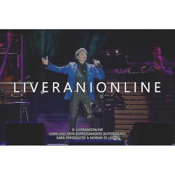 American singer-songwriter Barry Manilow (born Barry Alan Pincus) performs the first of two shows at Wembley Arena, London, England, UK on 13th May 2014. AG ALDOL IVERANI SAS ONLY ITALY