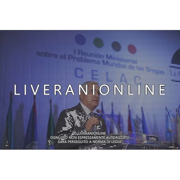 (140514) -- ANTIGUA GUATEMALA, May 14, 2014 () -- President of Guatemala Otto Perez Molina addresses the opening ceremony of the ministerial meeting on the world problem of drugs, in Antigua Guatemala, Guatemala, on May 13, 2014. CELAC ministers and representatives of public security attended the two-day meeting on the strategy against drugs and initiatives of response to this scourge. (/Luis Echeverria) (ron) (sp) ©PHOTOSHOT/AGENZIA ALDO LIVERANI SAS - ITALY ONLY - EDITORIAL USE ONLY - Cerimonia di apertura della riunione ministeriale sul problema mondiale della droga, in Antigua Guatemala 13 maggio 2014.