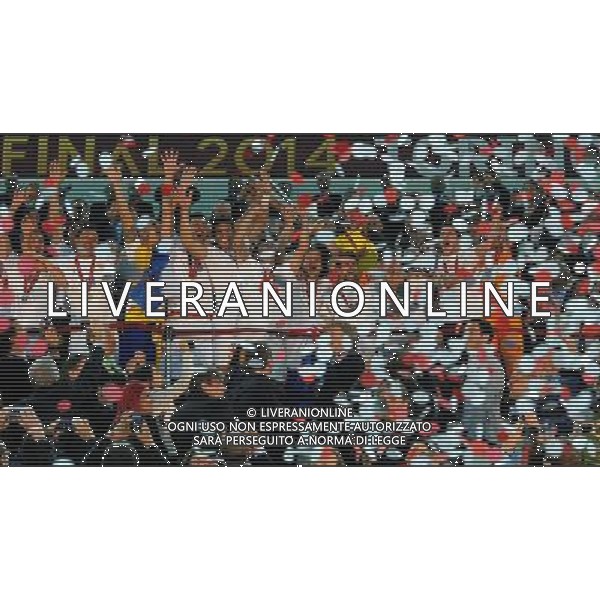 UEFA Europa League 2013/2014 Finale Torino - 14.05.2014 Siviglia-Benfica Nella Foto:Rakitic Ivan alza la coppa /Ph.Vitez-Ag. Aldo Liverani