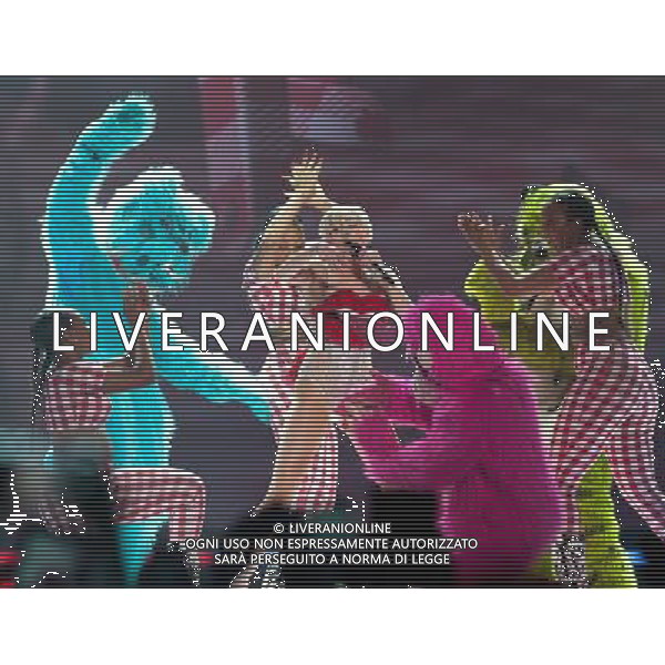 Miley Cyrus performing at Phone 4u Arena, Manchester, England on 14th May 2014. Â©Photoshot/Ag. Aldo Liverani s.a.s.-Only Italy-Editorial Use Only
