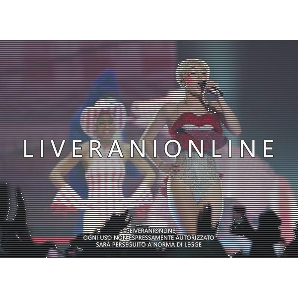 Miley Cyrus performing at Phone 4u Arena, Manchester, England on 14th May 2014. Â©Photoshot/Ag. Aldo Liverani s.a.s.-Only Italy-Editorial Use Only