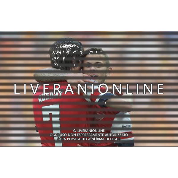 Arsenal\'s Tomas Rosicky celebrates with Arsenal\'s Jack Wilshere Photographer Karyn Haddon/CameraSport Football - FA Challenge Cup Final - Arsenal v Hull City - Saturday 17th May 2014 - Wembley Stadium - London Â© CameraSport - 43 Linden Ave. Countesthorpe. Leicester. England. LE8 5PG - Tel: +44 (0) 116 277 4147 - admin@camerasport.com - www.camerasport.com AG ALDOL IVERANI SAS ONLY ITALY