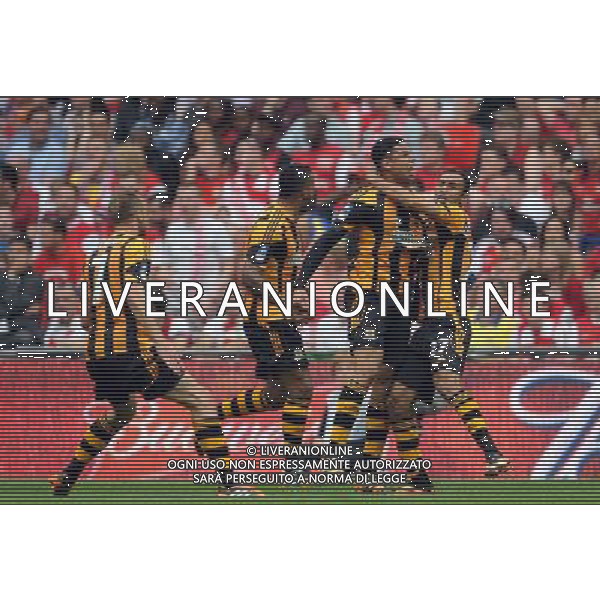 CURTIS DAVIES CELEBRATES GOAL ARSENAL FC V HULL CITY FC ARSENAL FC V HULL CITY FC, THE BUDWEISER FA CUP FINAL WEMBLEY STADIUM, LONDON, ENGLAND 17 May 2014 GAU80870 THE BUDWEISER FA CUP FINAL 2014 WARNING! This Photograph May Only Be Used For Newspaper And/Or Magazine Editorial Purposes. May Not Be Used For Publications Involving 1 player, 1 Club Or 1 Competition Without Written Authorisation From Football DataCo Ltd. For Any Queries, Please Contact Football DataCo Ltd on +44 (0) 207 864 9121 ag aldo liverani sas only italy