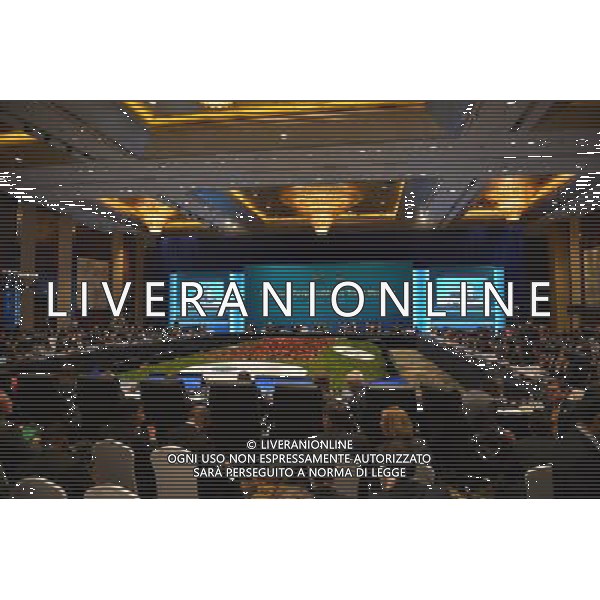(140517) -- QINGDAO, May 17, 2014 () -- The APEC trade ministers\' meeting is held in the coastal city of Qingdao, east China\'s Shandong province, May 17, 2014. The two-day meeting of APEC trade ministers opened Saturday. (/li Ziheng) (wf) ©PHOTOSHOT/Agenzia Aldo Liverani sas - ITALY ONLY - EDITORIAL USE ONLY ©photoshot/Agenzia Aldo Liverani sas - ITALY ONLY - EDITORIAL USE ONLY - La riunione dei ministri del Commercio dell\'APEC nella provincia di Shandong della Cina orientale Qingdao, 17 maggio 2014.