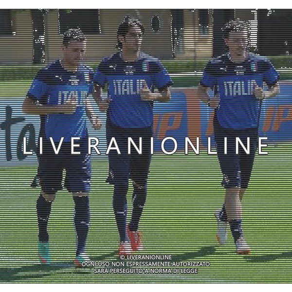 Raduno Nazionale Italiana in vista dei Mondiali di Calcio FIFA 2014 in Brasile Firenze - 20.05.2014 Allenamento Nella Foto:aquilani montolivo pasqual /Ph.Vitez-Ag. Aldo Liverani